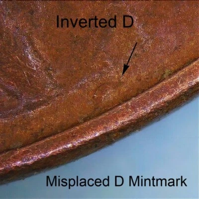 1952 D Lincoln Wheat Cent ~ Misplaced D Mintmark Variety ~ Coppercoins RPM-015 - Image 1 of 4