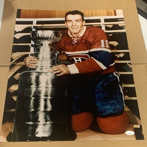 Henri Richard SIGNIERTES 16x20 Foto mit Tasse Montreal Canadiens PSA/DNA  - Bild 1 von 2
