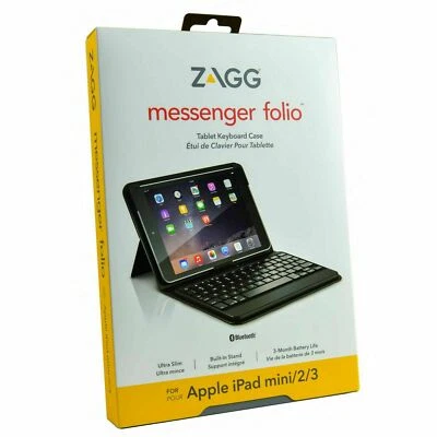 Genuine ZAGG Messenger Folio Bluetooth Keyboard Case Cover For iPad Mini 1/2/3 - Image 1 of 4