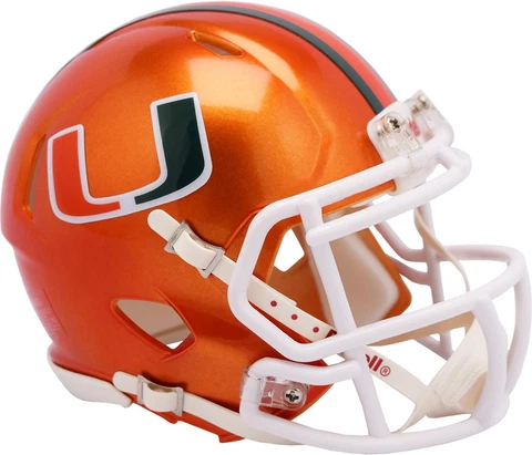 Miami Hurricanes Unsigned  FLASH Alternate Revolution  Mini Football Helmet Cover