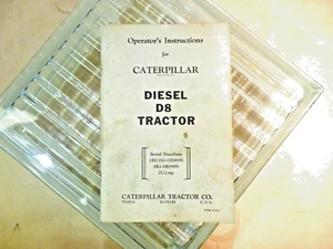 Vintage Caterpillar Operators Instructions Manual Diesel D8 Tractor Form 12518 3 - Picture 1 of 3