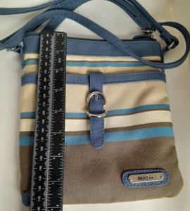 MultiSac Umhängetasche verstellbarer Riemen mit Reißverschluss blau khaki beige - Bild 1 von 6