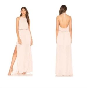 Show Me Your Mumu Heather Halter Dress Dusty Blush Pink Maxi Bridesmaid Size M - Picture 1 of 14