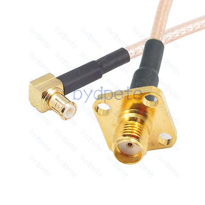 MCX male right angle to SMA female 4hole Panel mounting RG316 Coax 50ohm cable - Image 1 of 4
