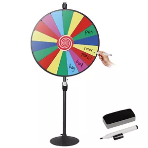 36 Inch Prize Wheel Dual Adjustable Tabletop & Floor Stand 18 Slots Spinner Game - Picture 1 of 24