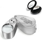 40x Loupe Magnifier Jewelry Magnifying Glass Loop Jewelers With Pocket Light