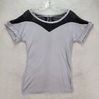 The French Knot Womens Top Size M Gray Stretch Cut Out Mesh Modern Casual Blouse