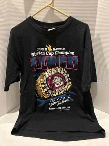 Vintage 1993 Alan Kulwicki 1992 Winston Cup Champion RING 1954-1993 T-Shirt L Cover