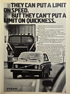 Volvo 240 sin límite de velocidad paso por carretera anuncio impreso vintage 1977 - Imagen 1 de 4