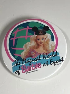 RAR Vintage Disney 1994 Magical World of Barbie EPCOT Pin Button Mickey Ohren Mattel - Bild 1 von 3