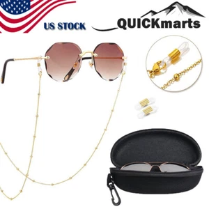 Cadena de gafas elegante para mujer cordón de lectura para gafas de sol + estuche para gafas soporte para caja - Imagen 1 de 18