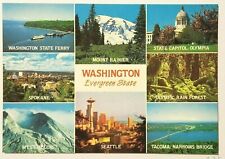 Washington Evergreen State  Multi View Cities Continental Postcard