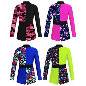 Girls Leotard Tracksuit Bodysuit Gymnastic Jumpsuit Dancewear Yoga One-piece - Picture 1 of 43