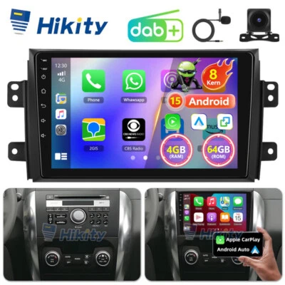 DAB+ 4+64GB CarPlay Android Radio Für Suzuki SX4 Fiat Sedici 06-13 GPS Navi WIFI - Bild 1 von 4