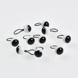 10X Black Glass Dome Eyes with Wire Loop Bear Doll Eye Making Sewing Craft - Picture 1 of 23