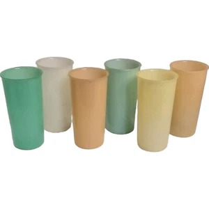 6 Vintage Tupperware Juice Tumblers Pastel 6oz Retro 50s MCM Camping Picnic Kids - Picture 1 of 5