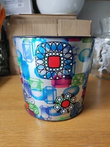 A Retro 1970s Vintage Worcester Ware Brightly Patterned Waste Paper Bin - Picture 1 of 7