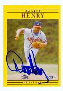 Dwayne Henry autographed baseball card (Atlanta Braves) 1991 Fleer #692 - Image 1 of 1