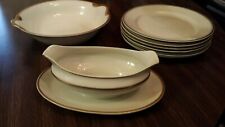 7 pc Warwick REGENCY-5 dinner plates, 10" Round Veg Bowl, Gravy Boat w/plate