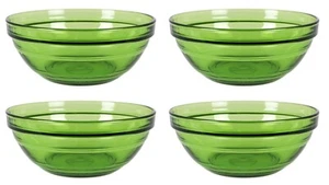 4x Duralex Green glass 970ML / 17cm pasta soup salad bowl stackable - Picture 1 of 6