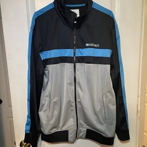 VTG Ecko Unltd Performance Jacket - Full Zip Blk/Gry/Blue - Size Large - READ - Picture 1 of 4