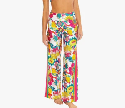 NWT Trina Turk Women’s Fontaine Swim Beach Coverup  Pants Sz XL $162 Floral - Image 1 of 3