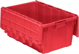 AR2717120202000 Industrial Plastic Stackable Storage Tote Container with Hinged - Picture 1 of 7