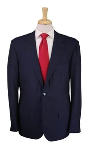 Traje Kiton Cipa1960 Azul Real Oscuro Lana-Cachemira 2-Btn Calce Ajustado 44L - Imagen 1 de 13