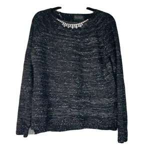 Mia Maddison Women's Black Gold Metallic Long Sleeve Sweater Size M NWT - Bild 1 von 7