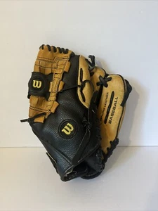 Wilson 11” A0350MLB11 Baseball Glove Mitt RHT 11 Inch Brown and Black Leather - Picture 1 of 5