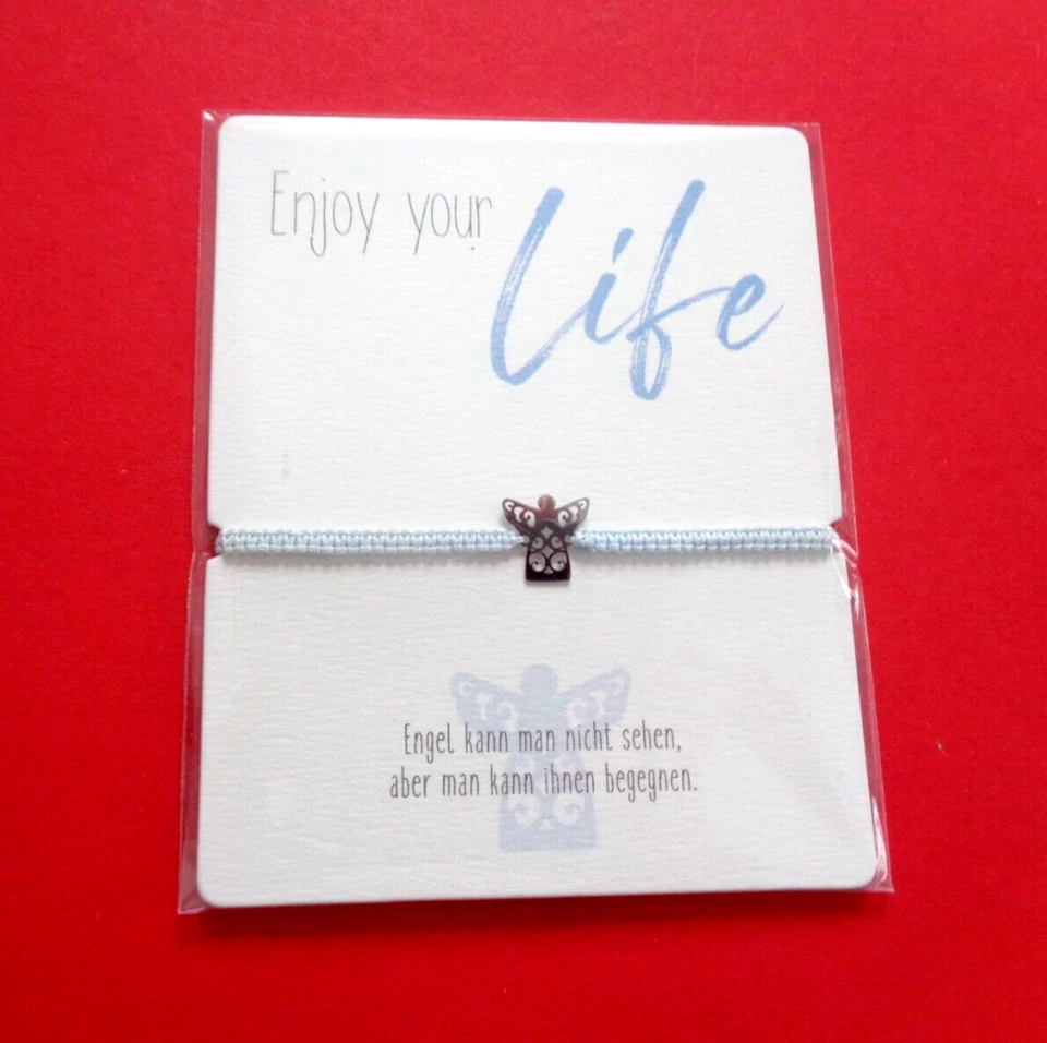 Armband "Enjoy your life" Edelstahl Schutzengel hellblau HCA - Bild 1 von 1