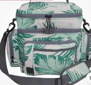 KOOZIE Dual Compartment Insulated Cooler Lunch Bag-Large Double Decker-Tropical - Picture 1 of 6