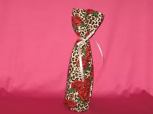 Portabotellas de vino de tela hecha a mano/bolsa de regalo - Rosas - PRECIO DE LIQUIDACIÓN - Imagen 1 de 3