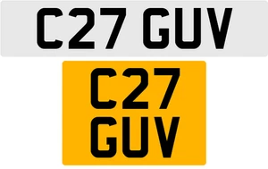 C27 GUV OLD STYLE 3X3 NUMBER PLATE GAB GRACE GEO GAV GARY GED GAZ GORD GUS GALE - Picture 1 of 1