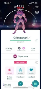 Pokémon Shiny Grimmsnarl Gigantamax  | Mini P T C 100K DUST - Picture 1 of 1