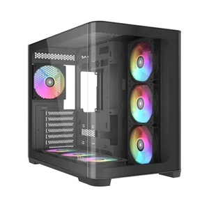 Mid-Tower PC Case, Curved Tempered Glass, 7 Pre-Installed ARGB PWM Fans and F... - Picture 1 of 9