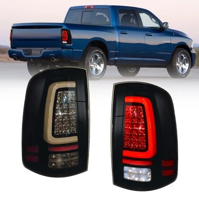 Smoked LED Tube Tail Lights Rear Lamps For 2009-2018 Dodge Ram 1500 2500 3500 Foto 1 de 4