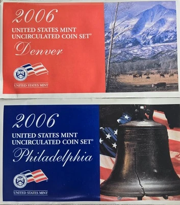 2006 US Mint Uncirculated Coin Set P & D  State Quarters Kennedy Sacagawea - Image 1 of 4