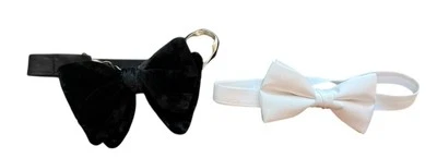 Галстук-бабочка зажим на лот из 2 черный и белый официальный костюм регулируемый лот #2 - Изображение 1 из 4