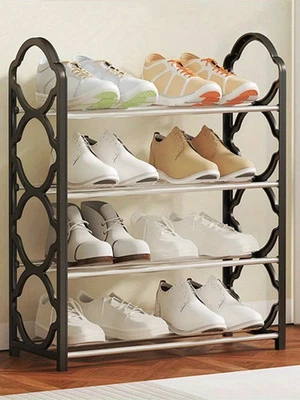 4-Tier Shoe Rack Organizer, Stainless Steel, Suitable For Wardrobe, Entryway An - Image 1 of 4