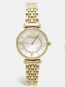 Emporio Armani AR1907 Women's Two-Hand Gold Stainless Steel Watch 32mm - Picture 1 of 8