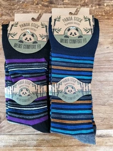 Mens Bamboo Socks Soft Breathable Material Assorted Designs 6 Pairs  - Picture 1 of 3