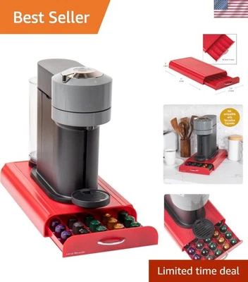 Organizador de café moderno - Soporte para cápsulas Nespresso rojo, diseño sin desorden Foto 1 de 4