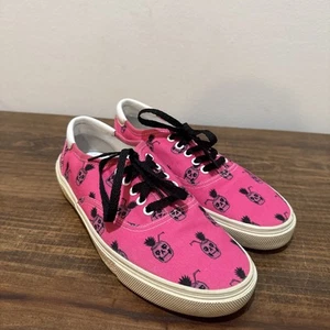 Saint Laurent Pink Skull Pineapple Sneakers Size 41 - Picture 1 of 16