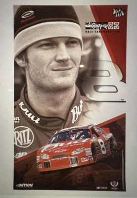 PÓSTER DALE WONHARDT JR VERSIÓN AUTOGRAFIADA BUDWEISER NASCAR TOP TEN CERTIFICADO DE AUTENTICIDAD ACCIÓN Foto 1 de 4
