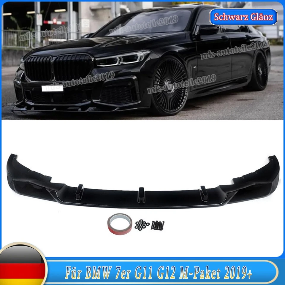 Spoilerlippe SCHWARZ GLANZ Für 7er BMW G11 G12 M-Paket Frontspoiler Lippe 19+ - Bild 1 von 4