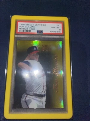 1996 TOM GLAVINE Select Certified Mirror GOLD /30 #42 PSA 8 - Image 1 of 2