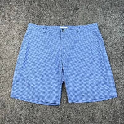 Peter Millar Salem Performance Golf Shorts Mens 38x9 Blue Gingham Check EB82 - Image 1 of 4