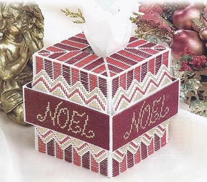 **NOEL TISSUE BOX COVER TO STITCH**PATTERN ONLY**PLASTIC CANVAS PATTERN** - Picture 1 of 1