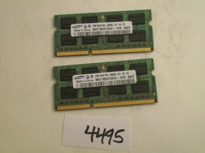 Samsung 2x2Gb=4Gb PC3-8500 1066Mhz DDR3 SO-DIMM Laptop Memory RAM (4495) - Image 1 of 2